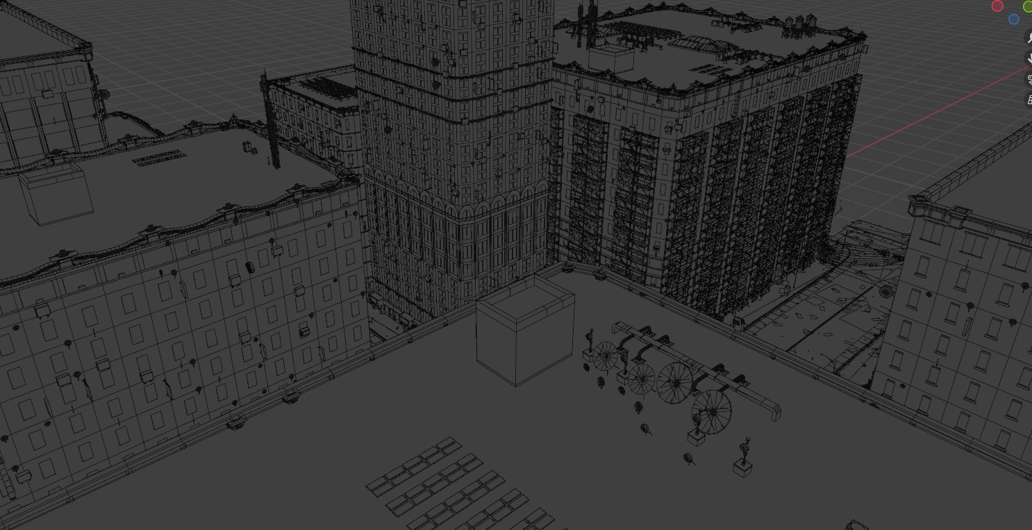 City street with realistic intersections and buildings 3D model_18