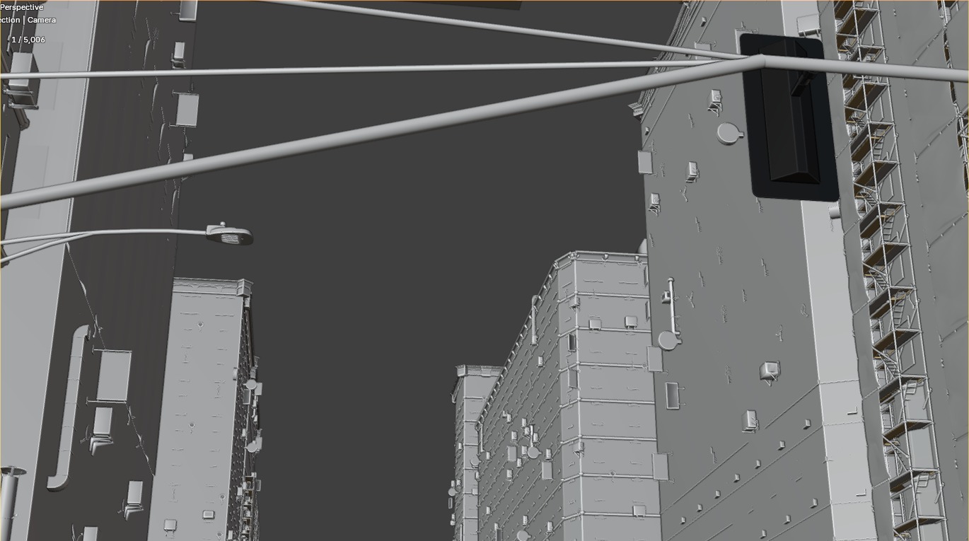 City street with realistic intersections and buildings 3D model_20