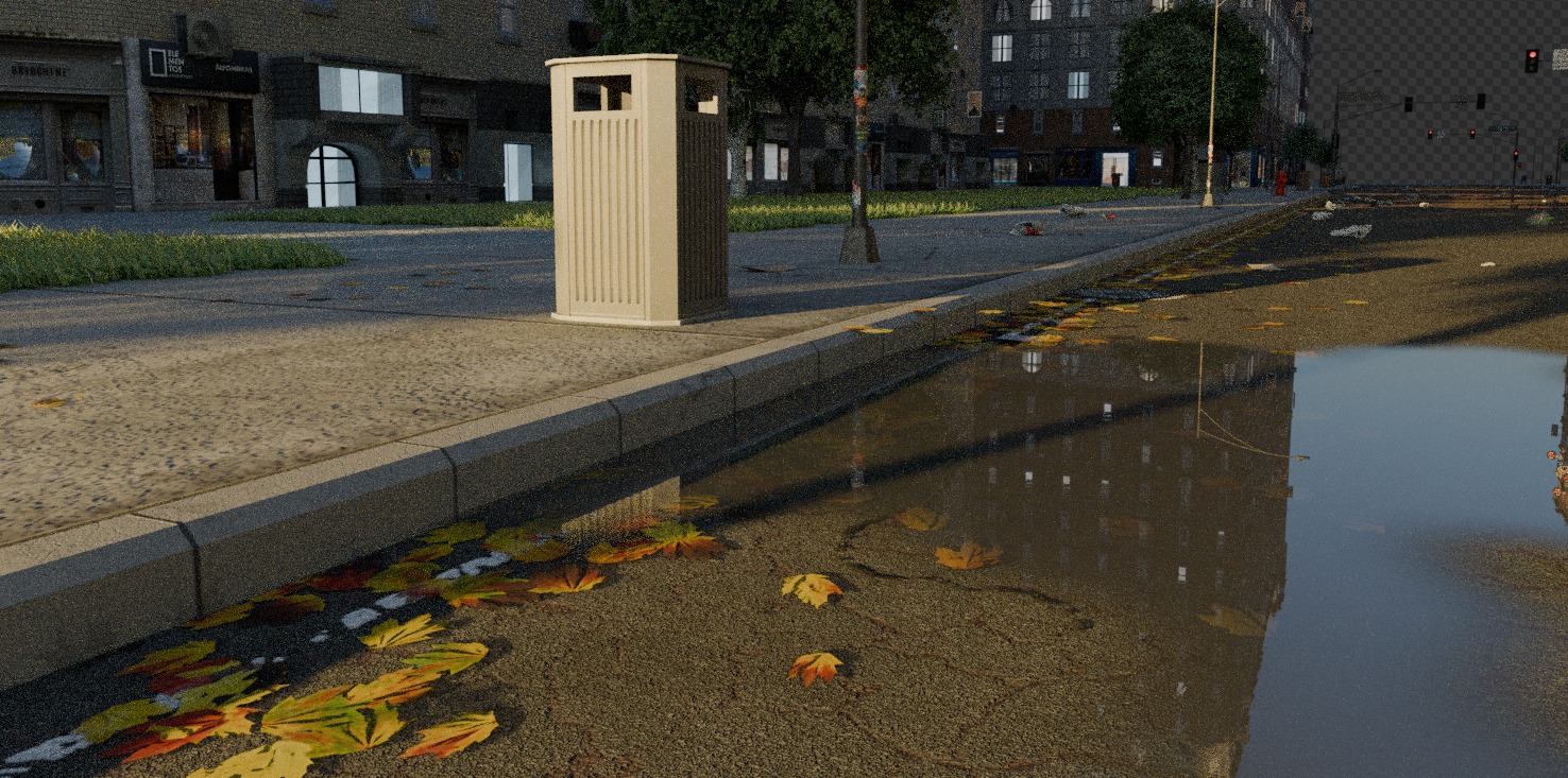 City street with realistic intersections and buildings 3D model_11