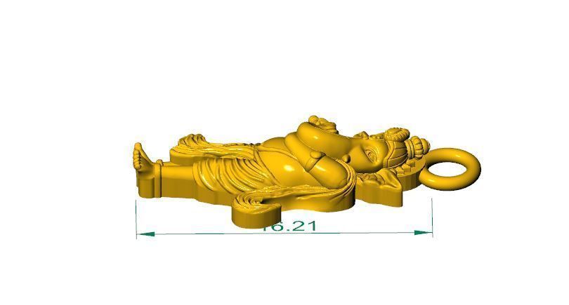 Ganesha pendant 3D print model_3