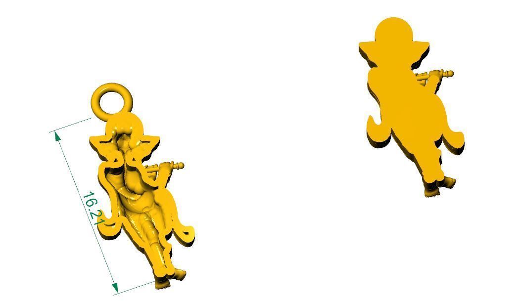 Ganesha pendant 3D print model_2