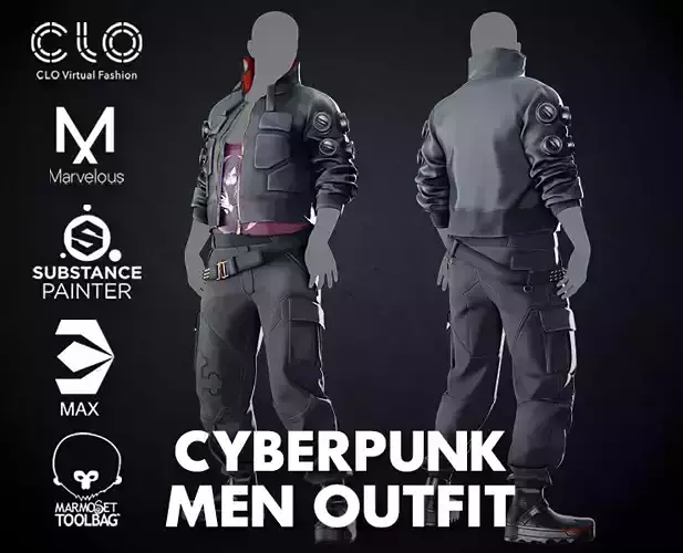 Game Ready Cyberpunk Men Outfit With 4K Textures
