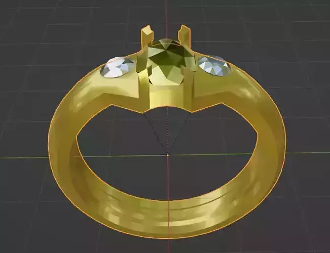 Gold Ring with 3 diamond placements