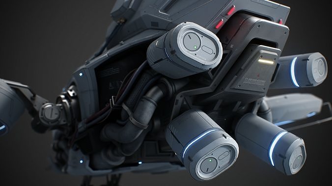 Sci-Fi Vehicle Series-Drone 02-PBR 3D model 7
