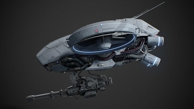 Sci-Fi Vehicle Series-Drone 02-PBR 3D model 5