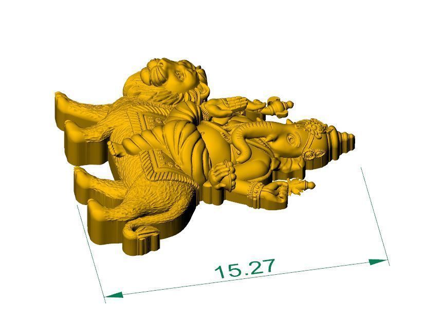 Ganesha pendant 3D print model_4