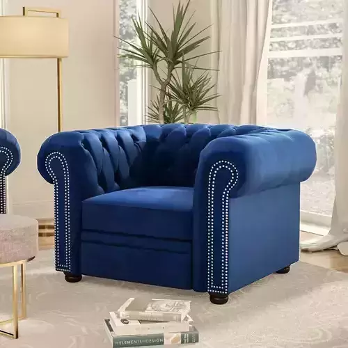 Avani Wide Tufted Velvet Armchair - 3 Colour