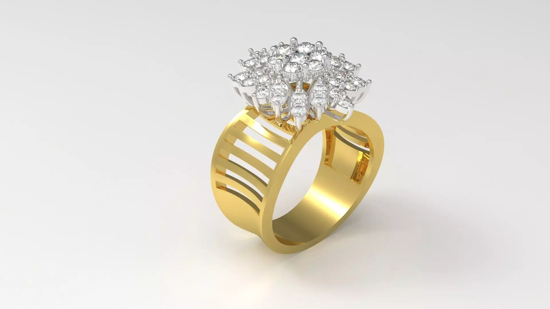 woman flower solitaire ring fr0002 3D print model