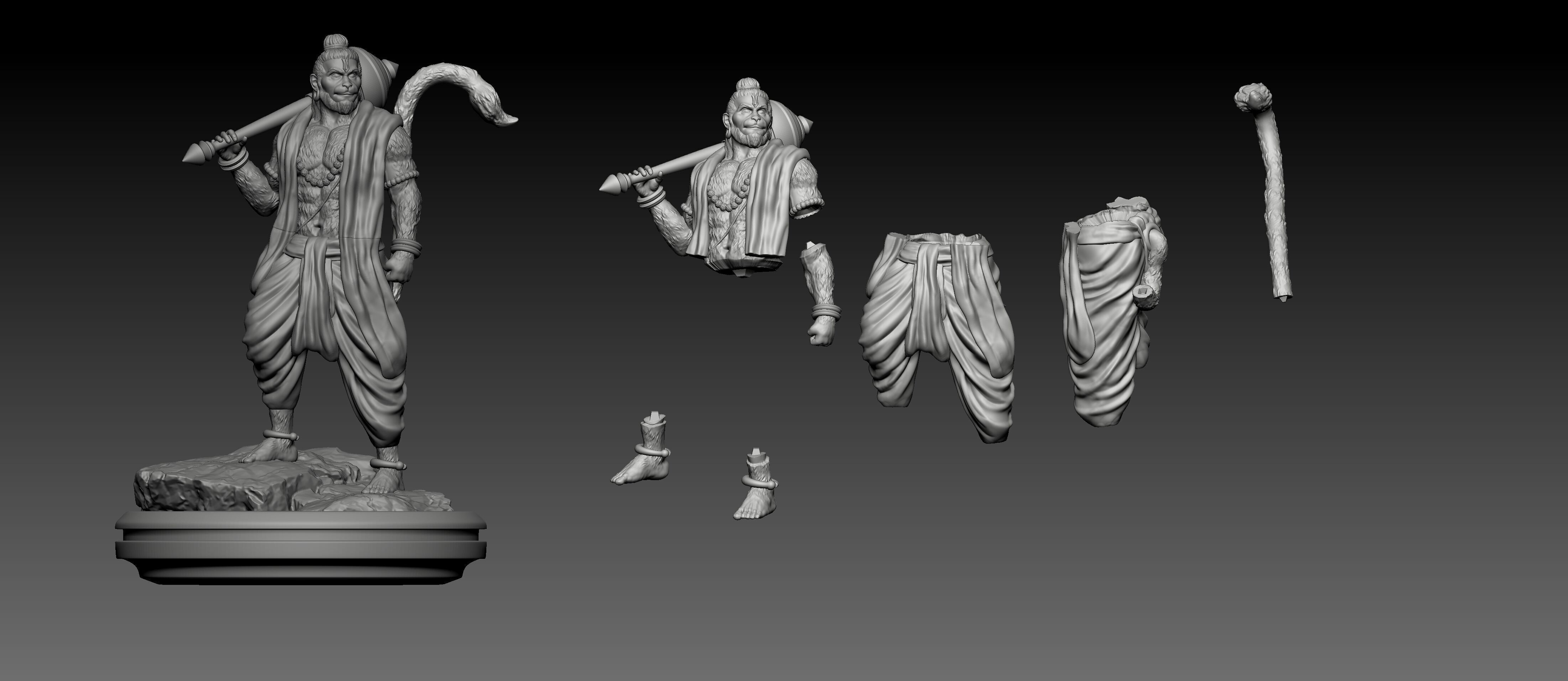 LORD HANUMAN 3D print model_5