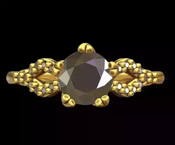 One Carat Split Shank Diamond Engagement Ring