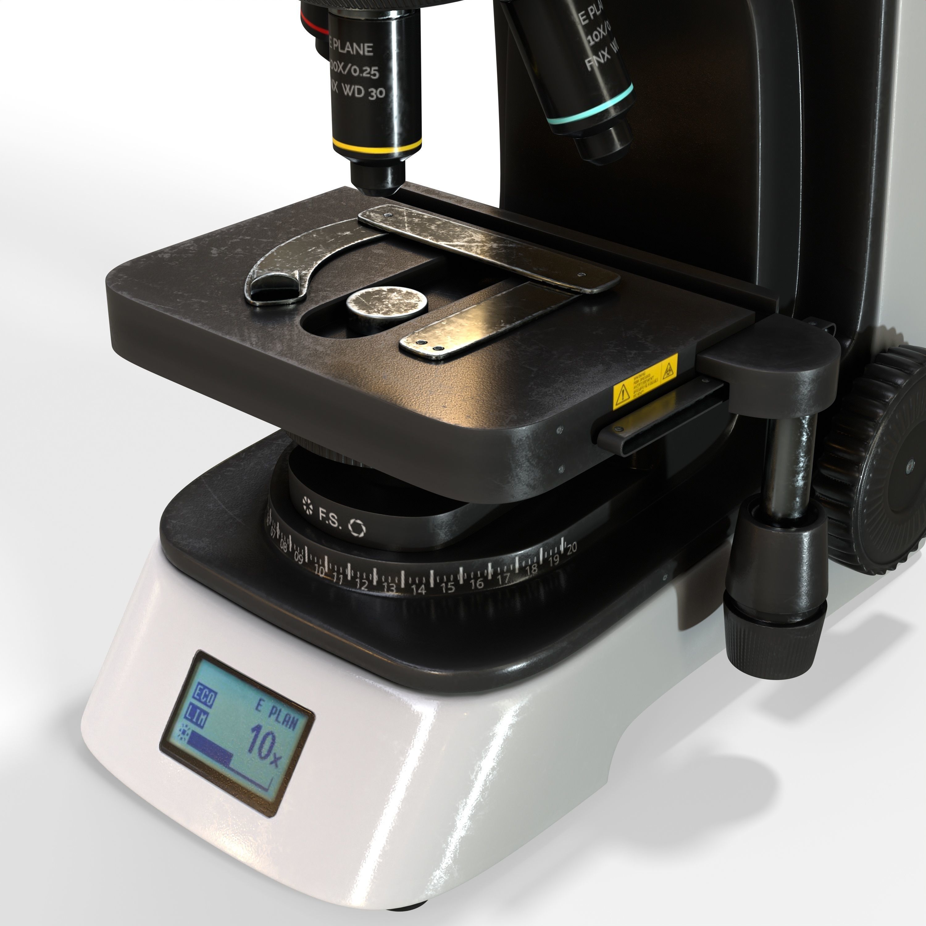 Nikon eclipse si Microscope with PBR textures 3D model_4