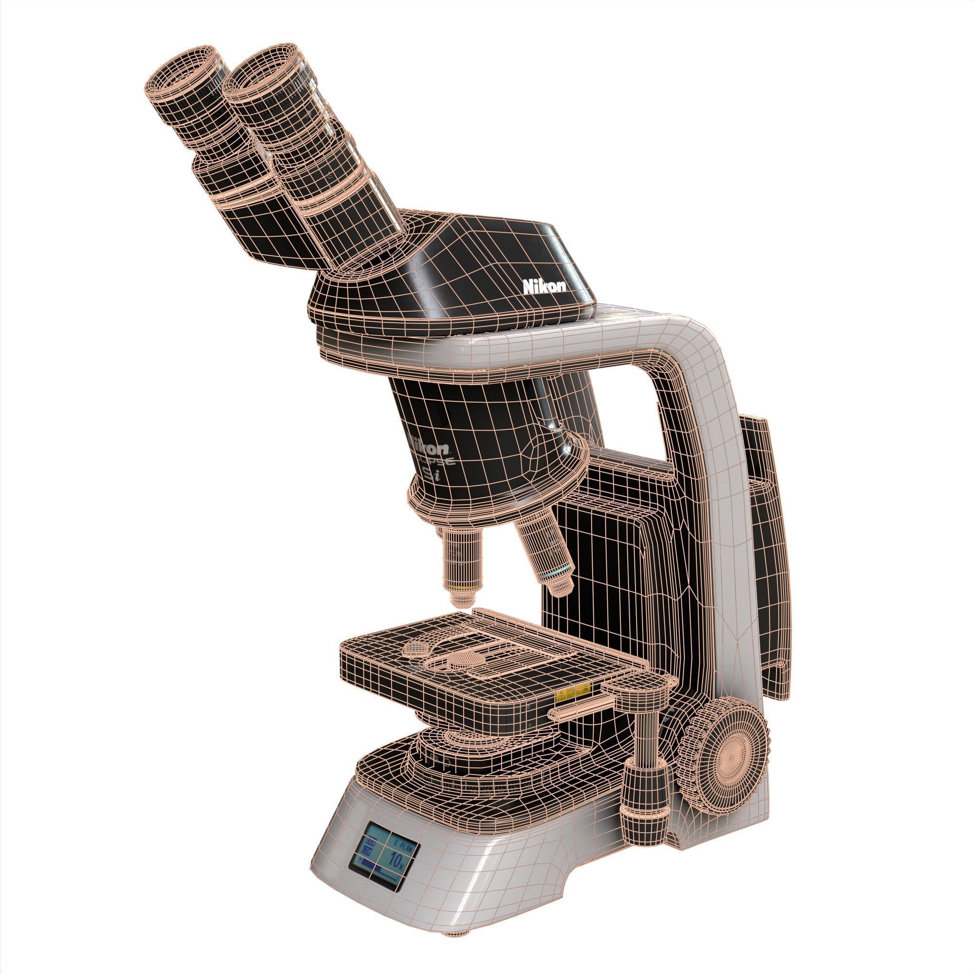 Nikon eclipse si Microscope with PBR textures 3D model_1
