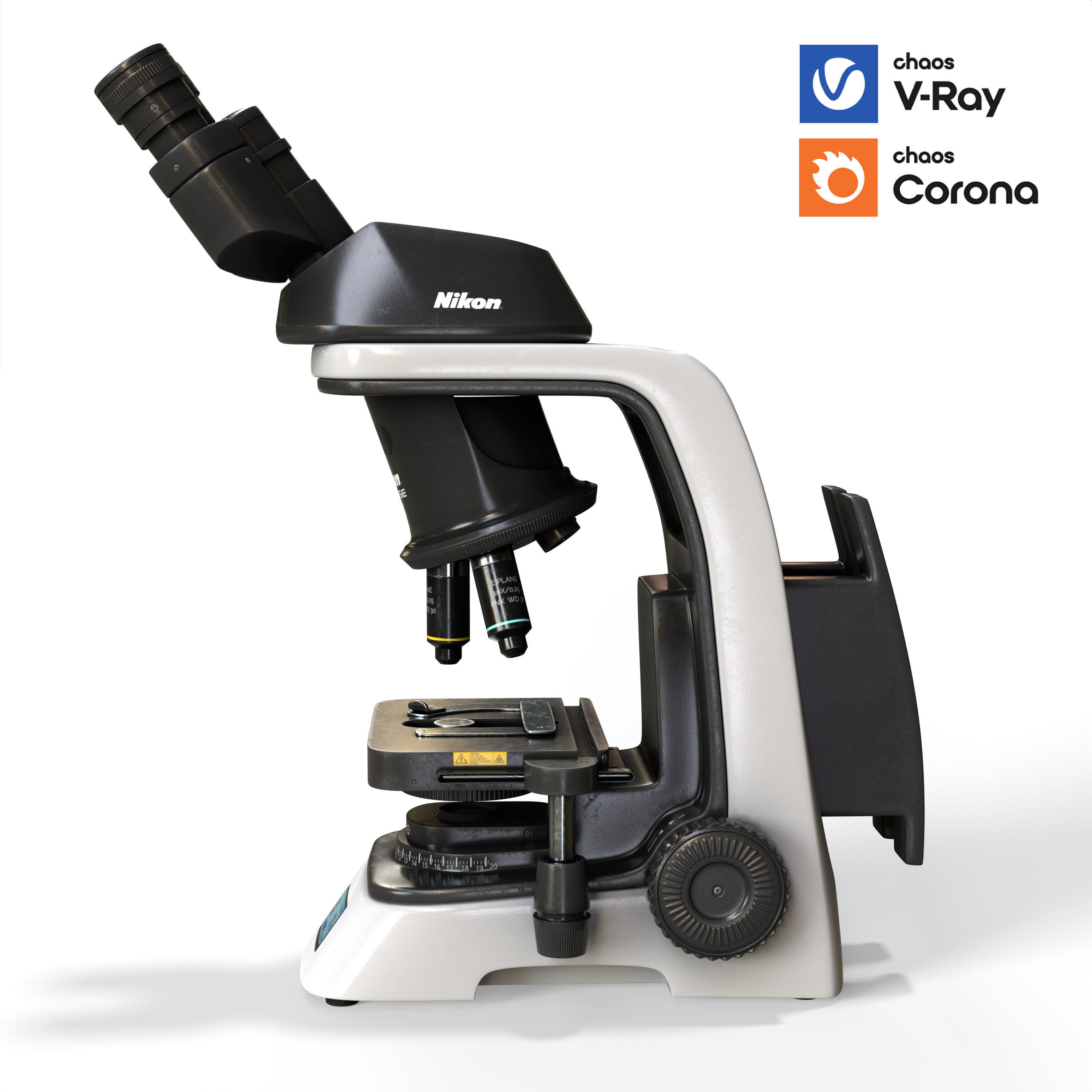 Nikon eclipse si Microscope with PBR textures 3D model_9