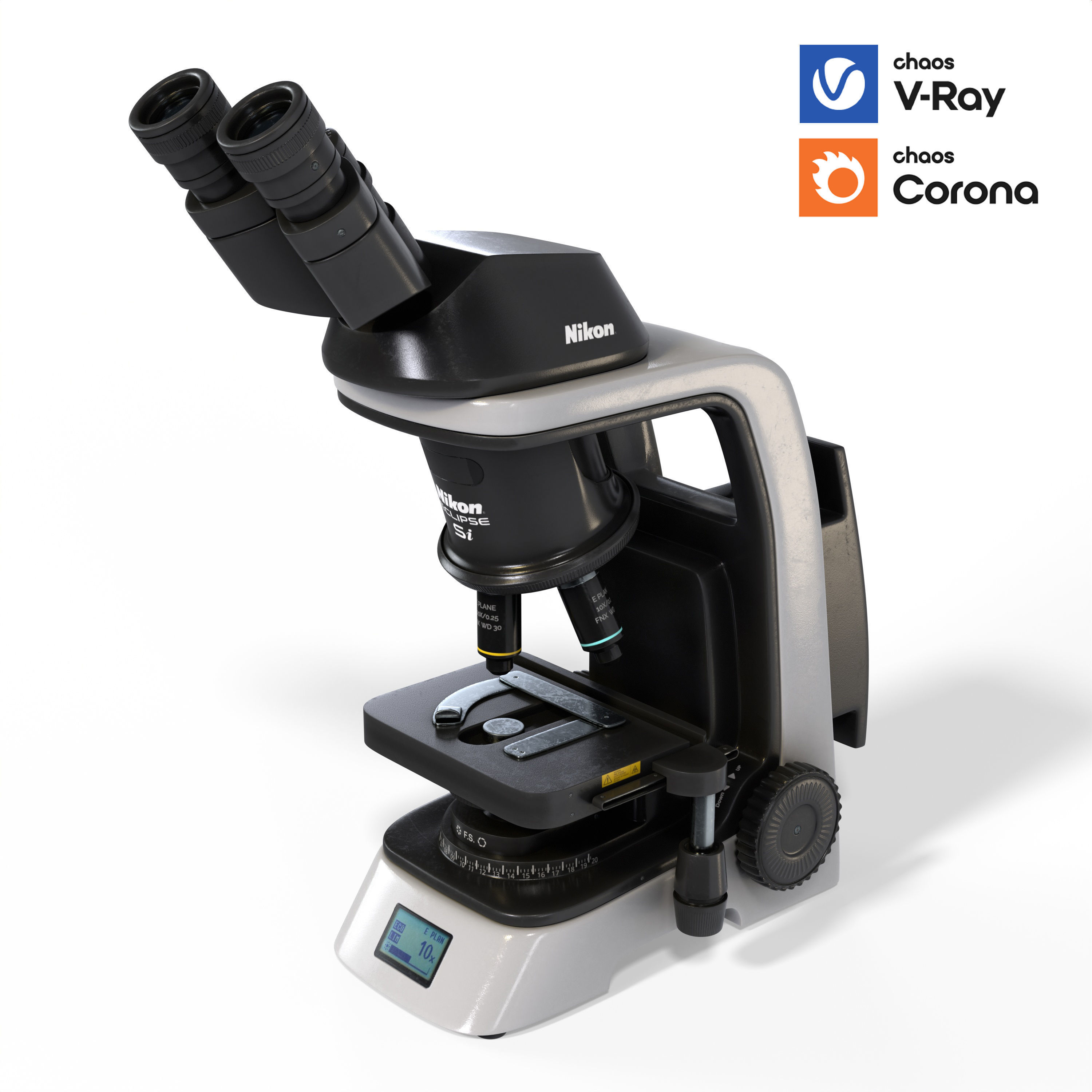 Nikon eclipse si Microscope with PBR textures 3D model_8