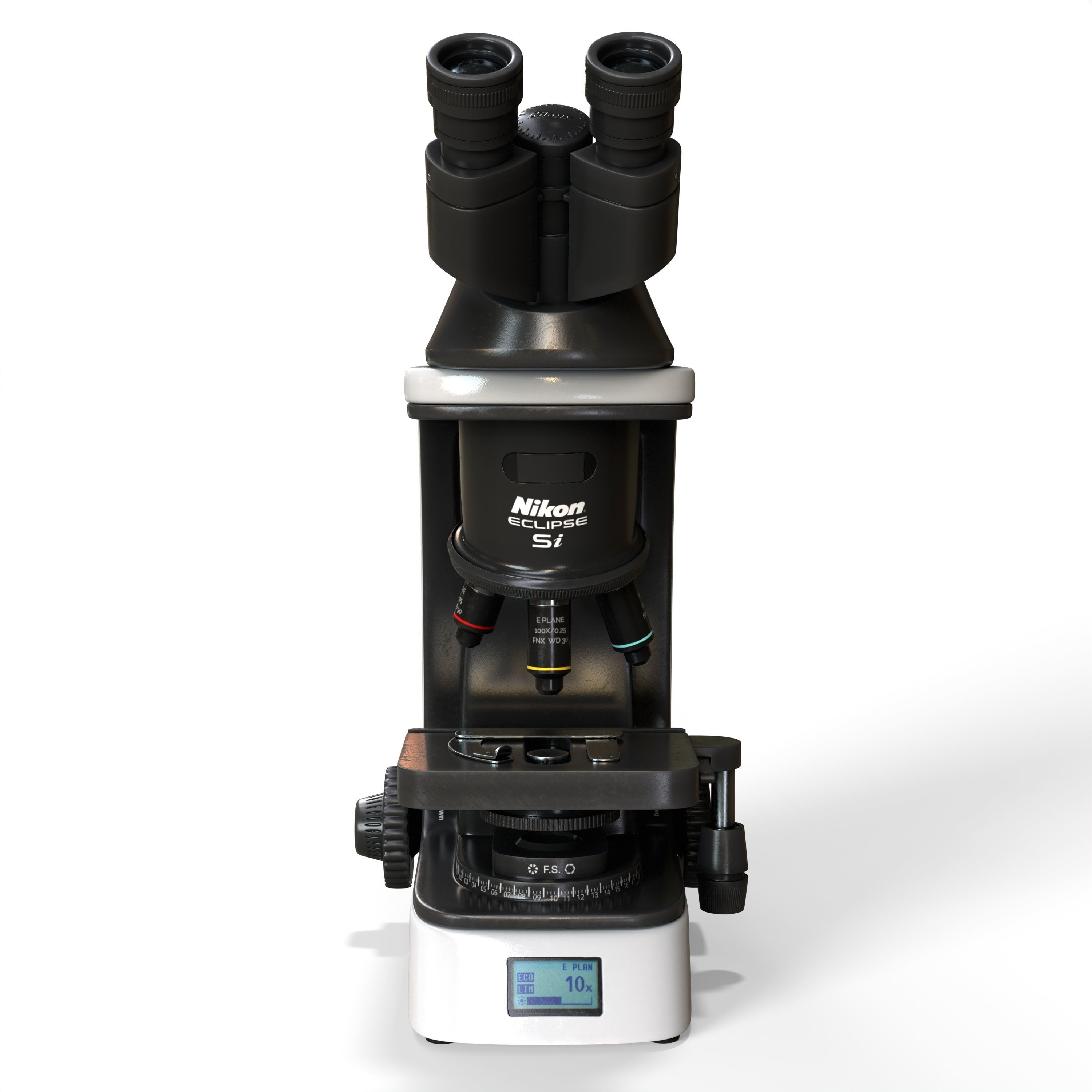 Nikon eclipse si Microscope with PBR textures 3D model_6