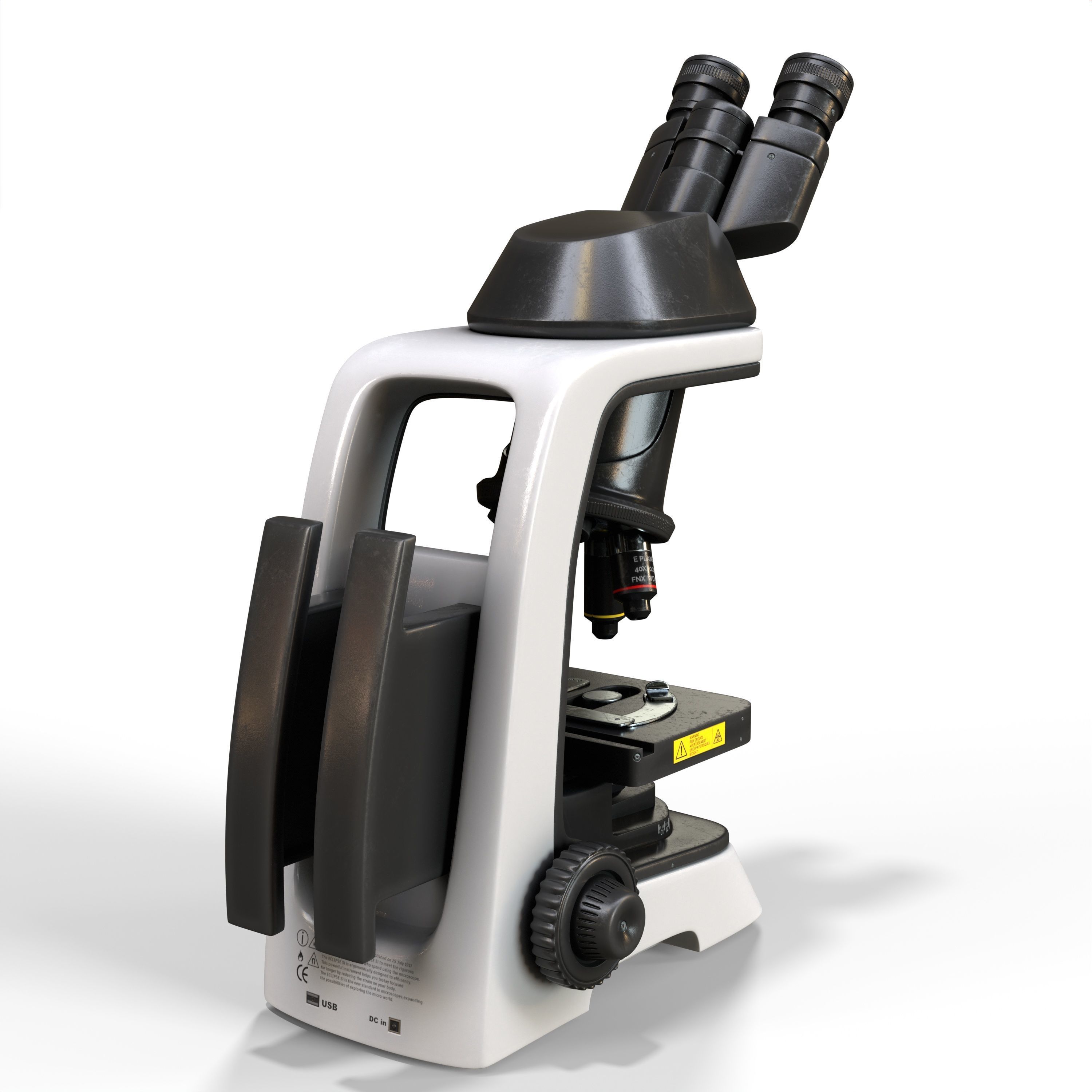 Nikon eclipse si Microscope with PBR textures 3D model_7