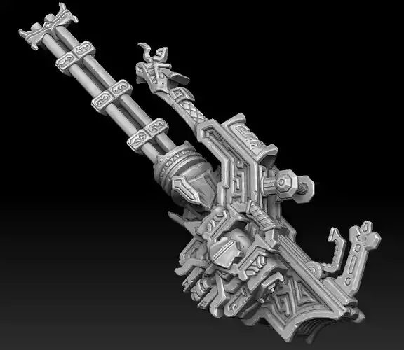 Fantasy dwarf minigun 3d print
