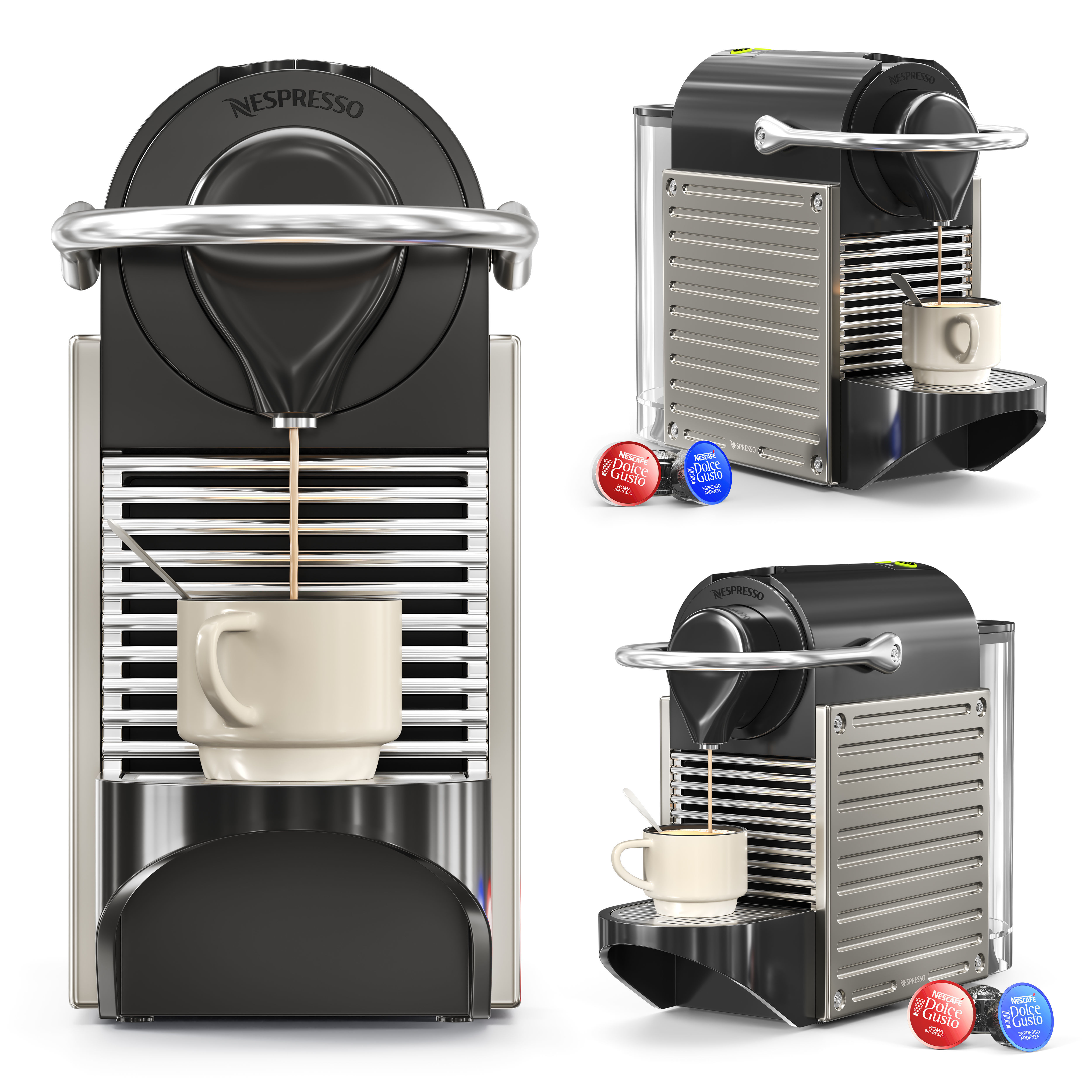 Nespresso and Expresso Machine 3D model_1