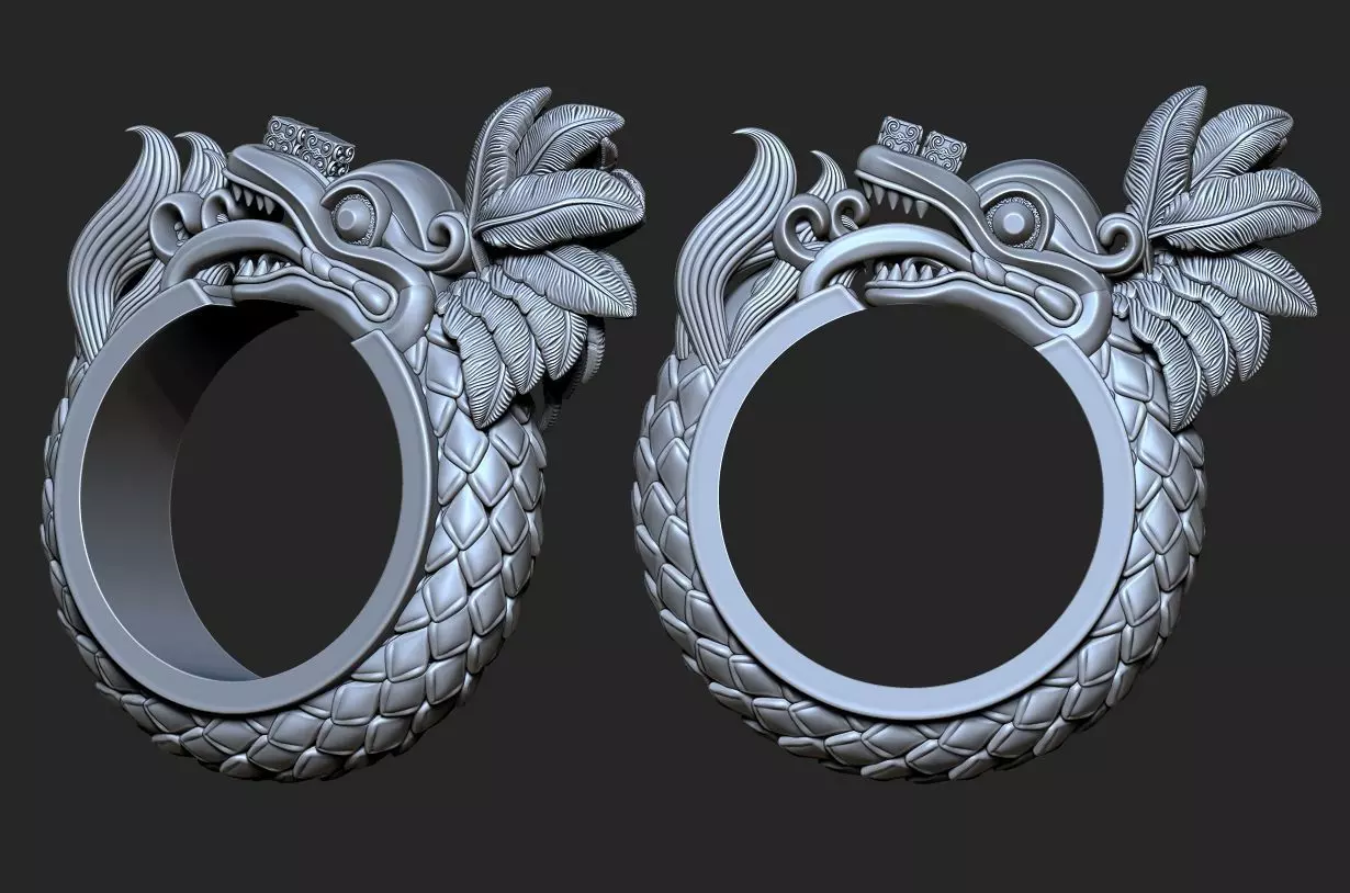 Dragon ring  3D print model_0