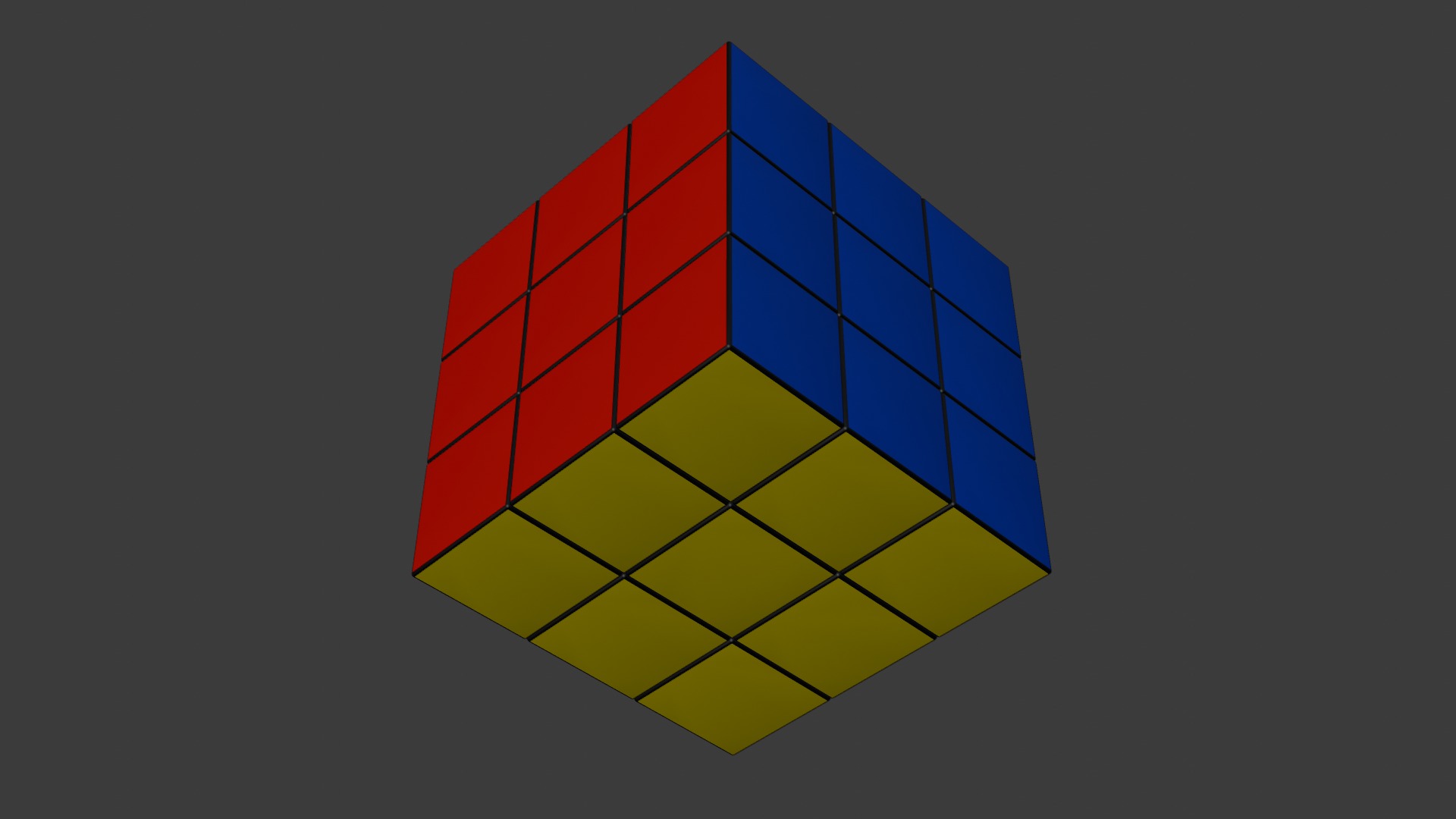rubiks cube Low-poly 3D model_1