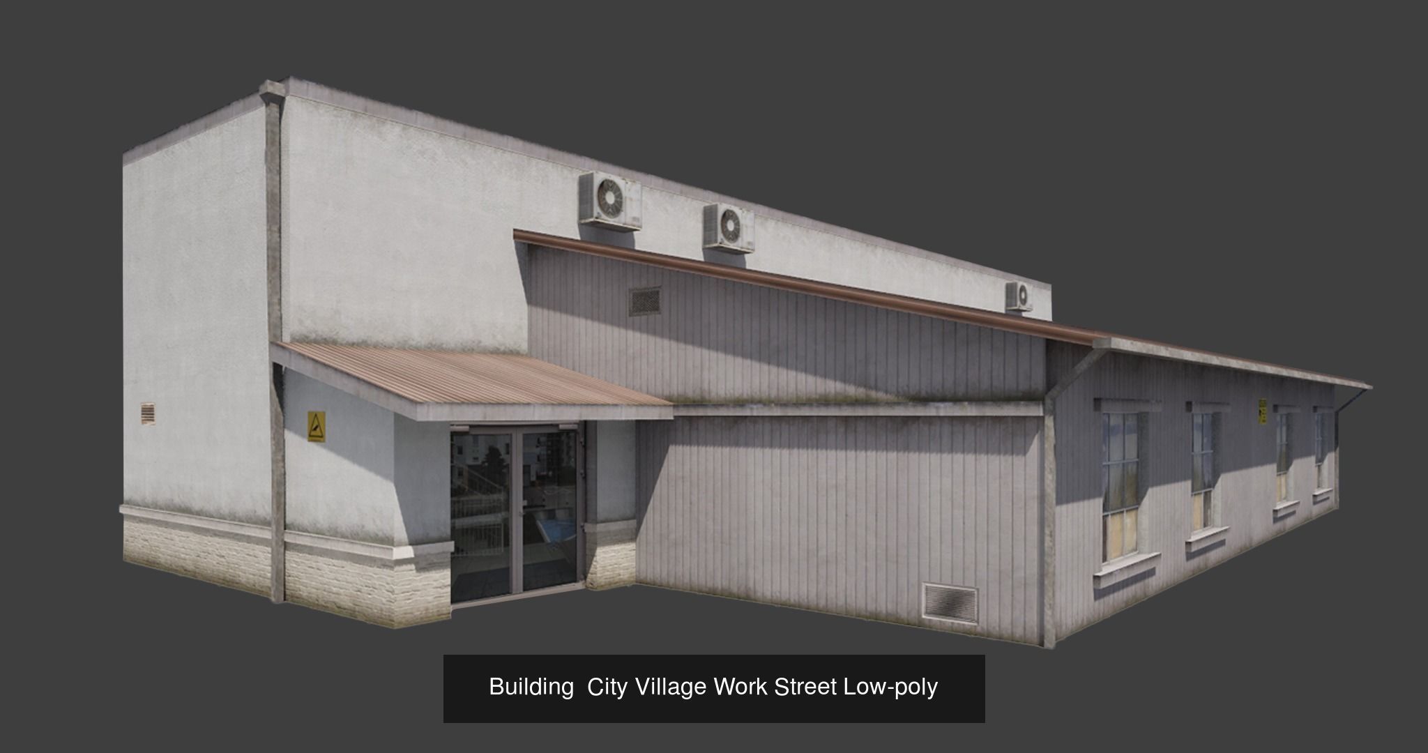 Building City Village Work Street Low-poly 3D Model Collection_4