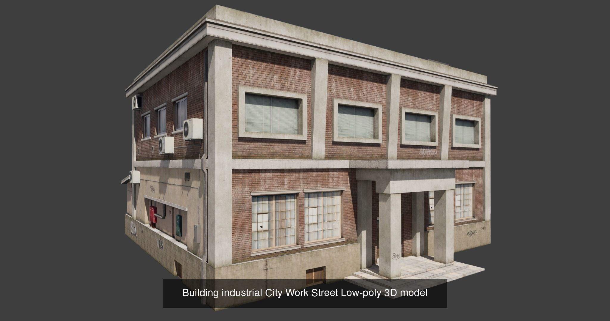 Building City Village Work Street Low-poly 3D Model Collection_2