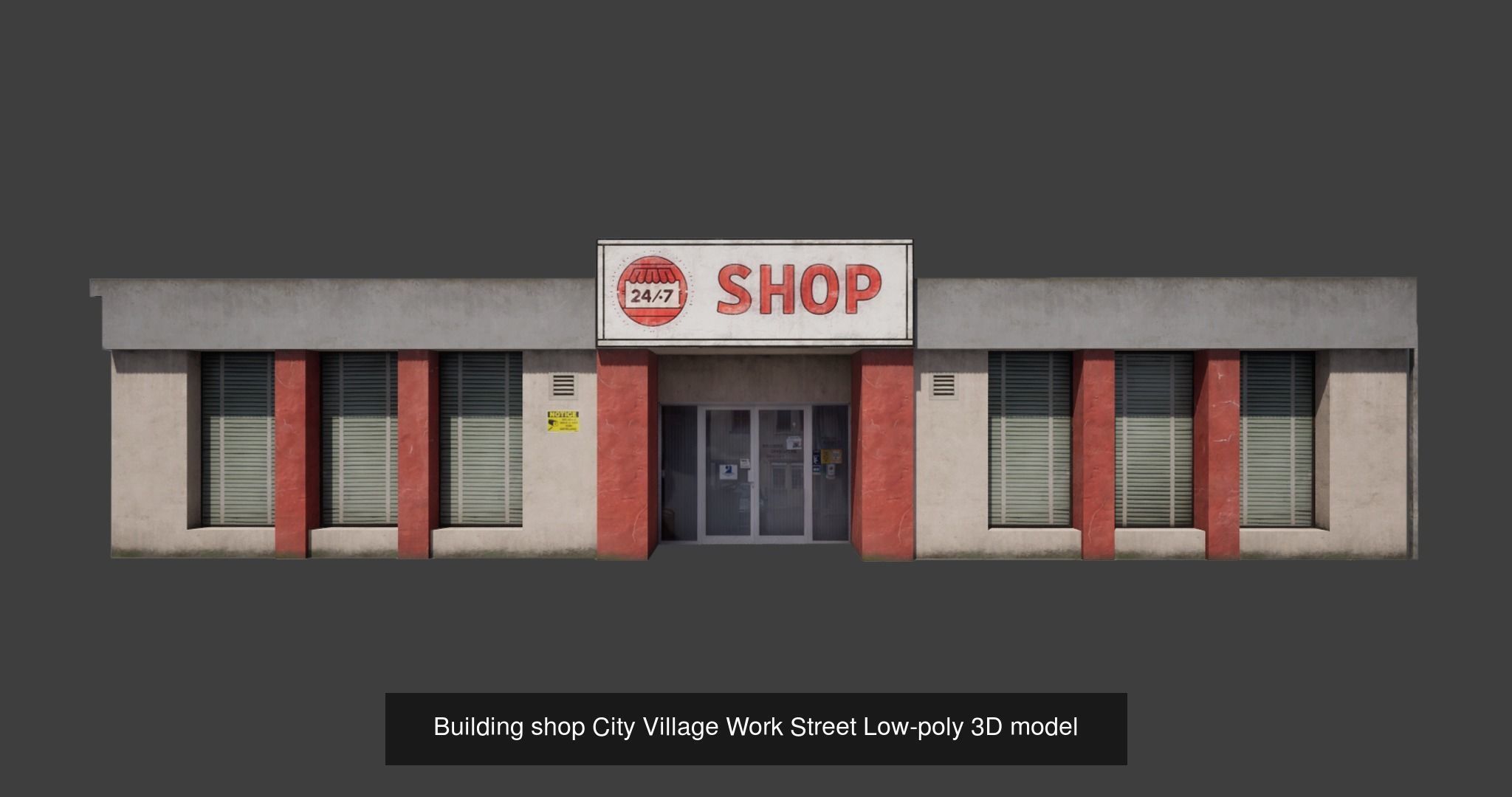 Building City Village Work Street Low-poly 3D Model Collection_3