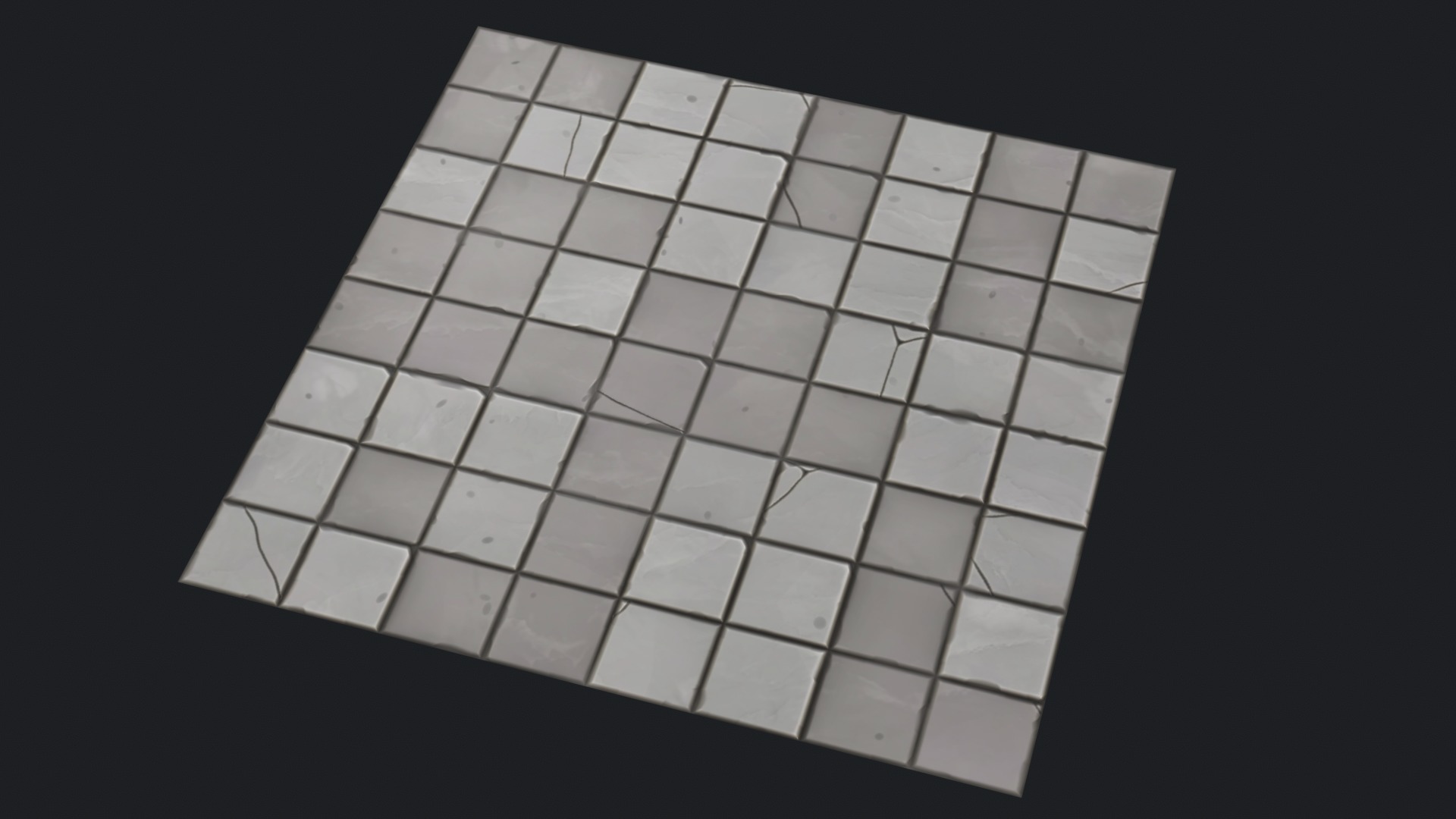Stylized tile floor Low-poly 3D model_4