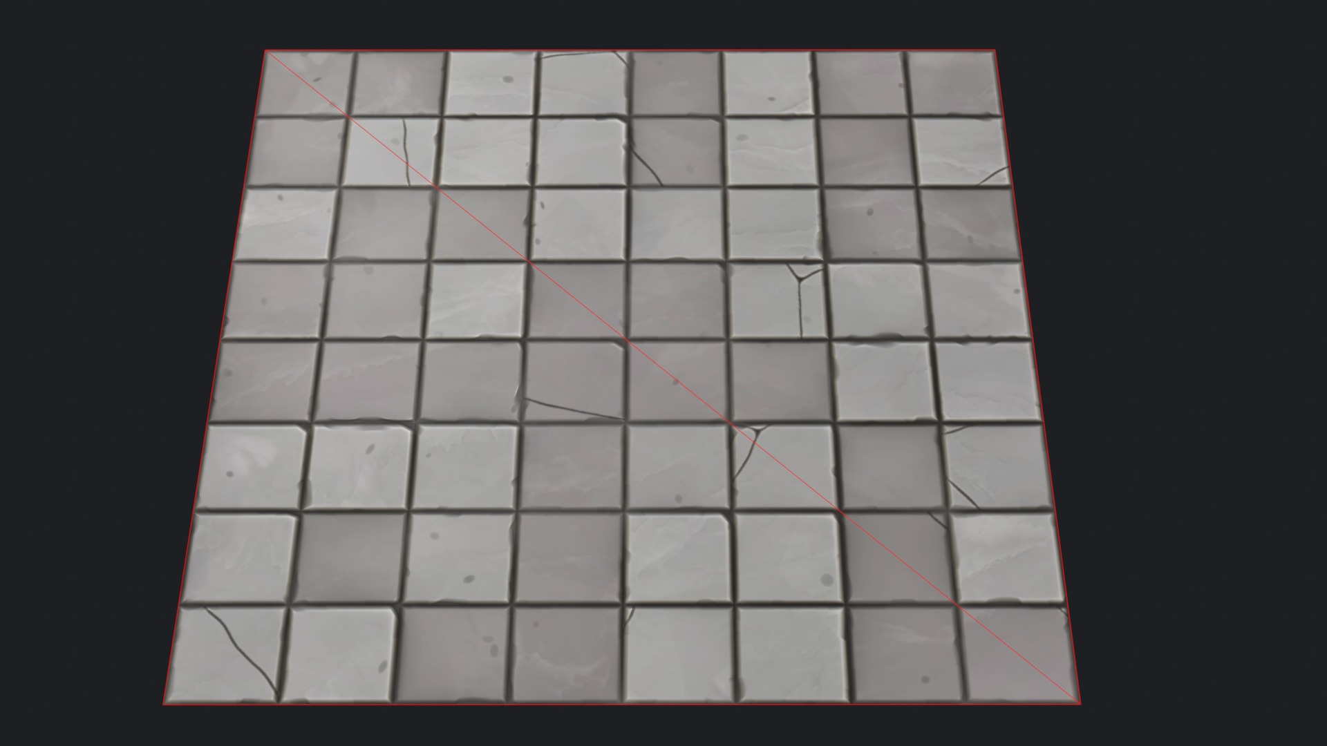 Stylized tile floor Low-poly 3D model_7