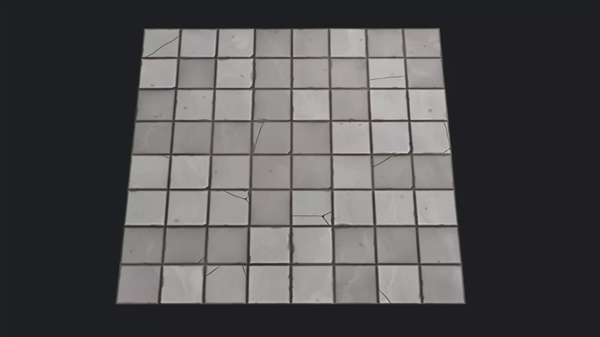 Stylized tile floor Low-poly 3D model_0
