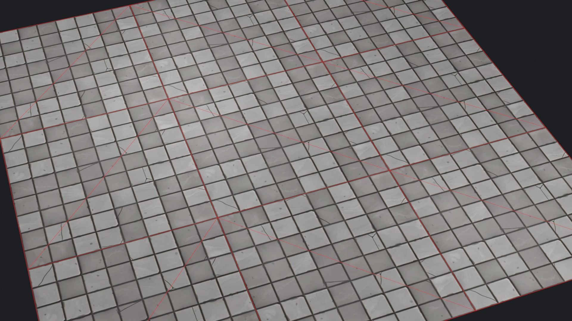Stylized tile floor Low-poly 3D model_8