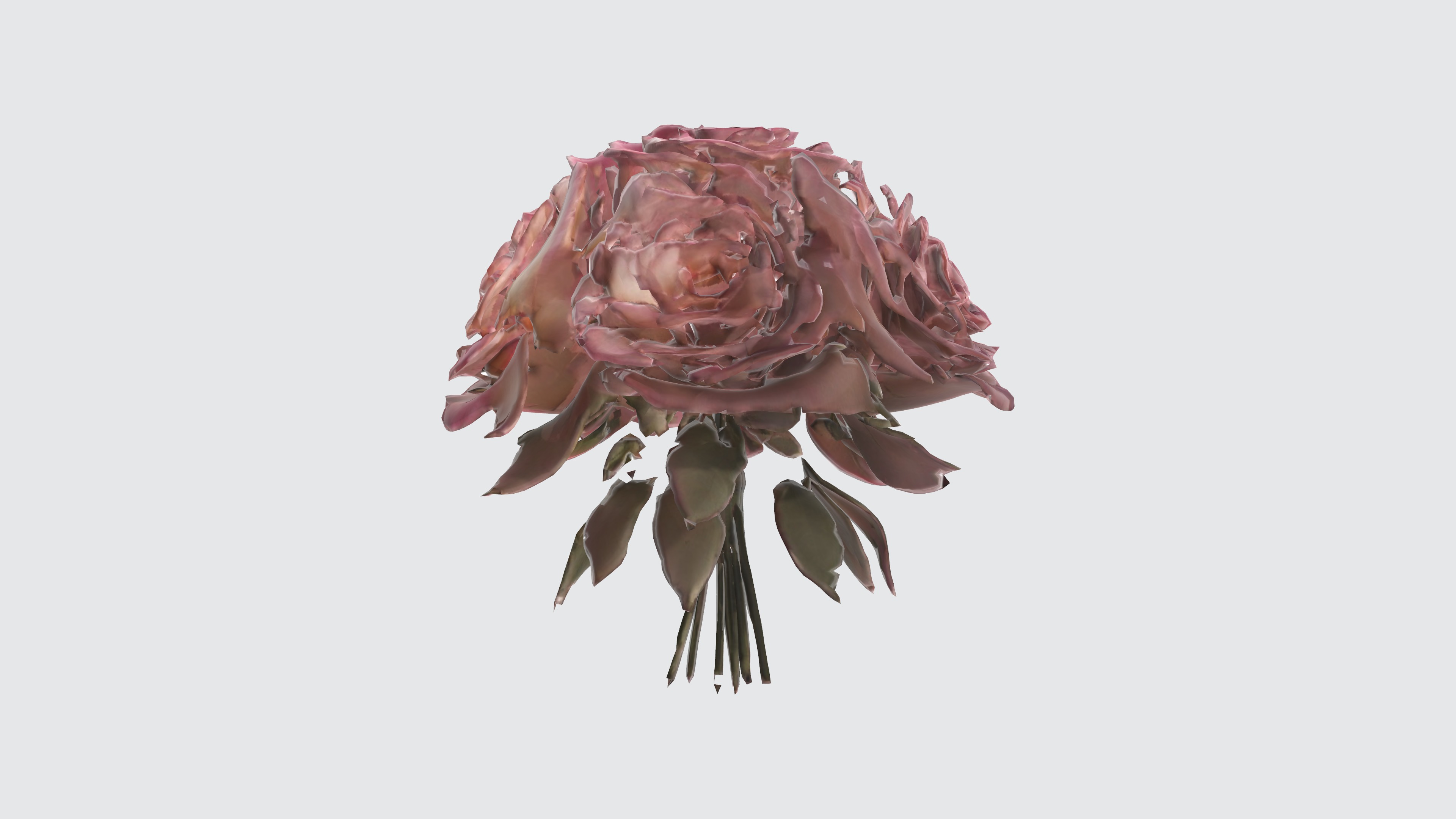 rose flowers Low-poly 3D model_2