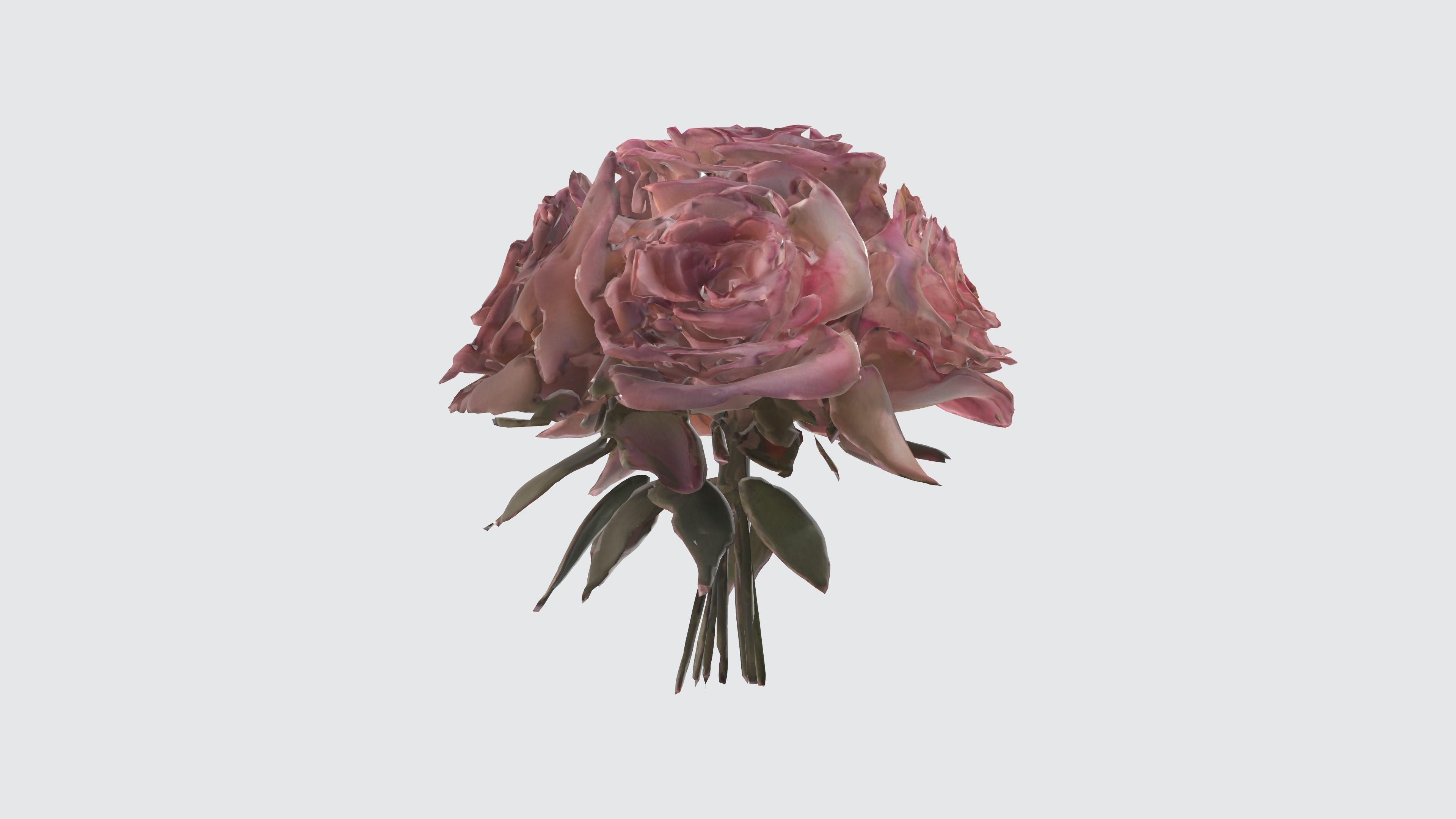 rose flowers Low-poly 3D model_3