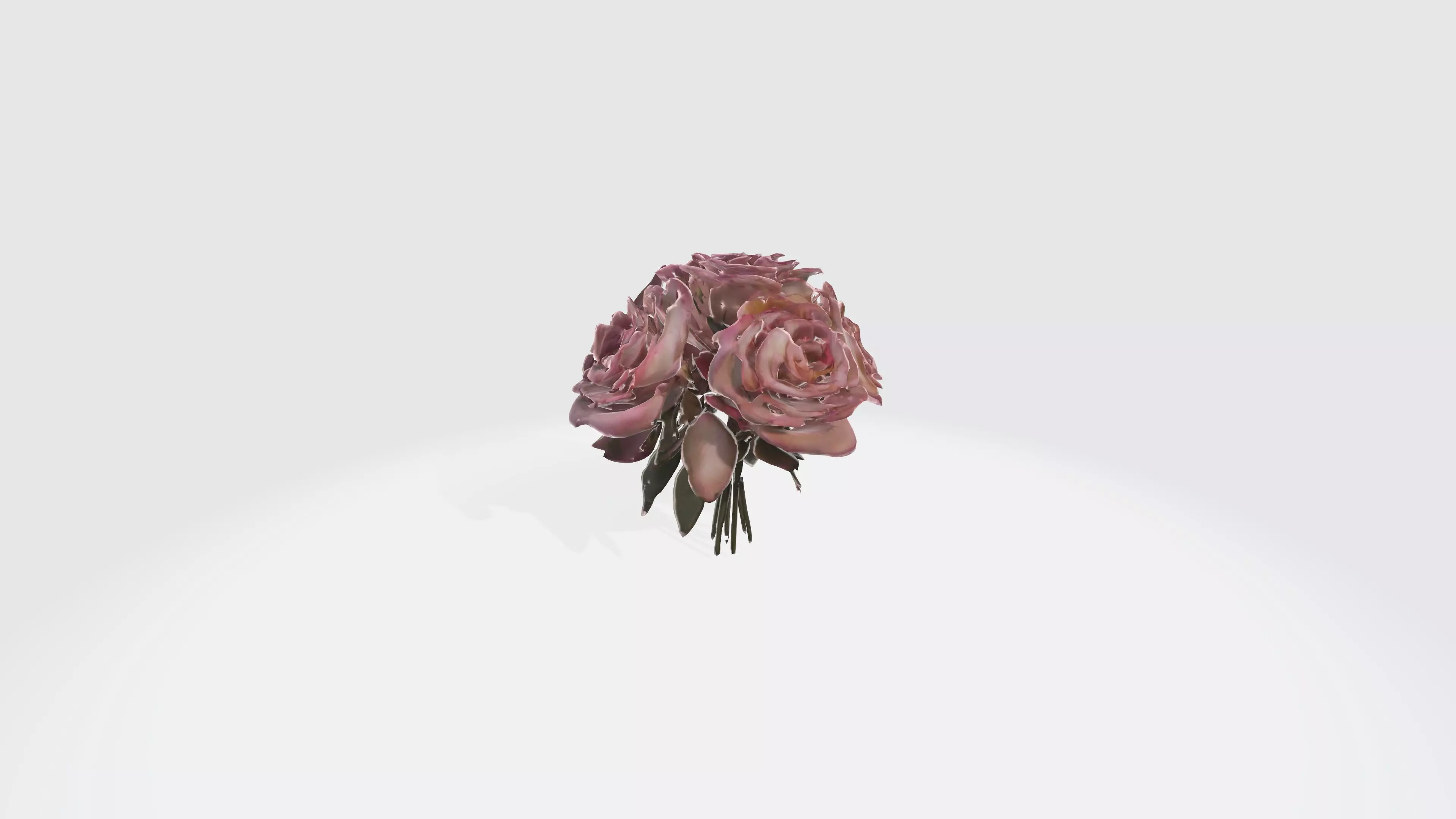rose flowers Low-poly 3D model_0