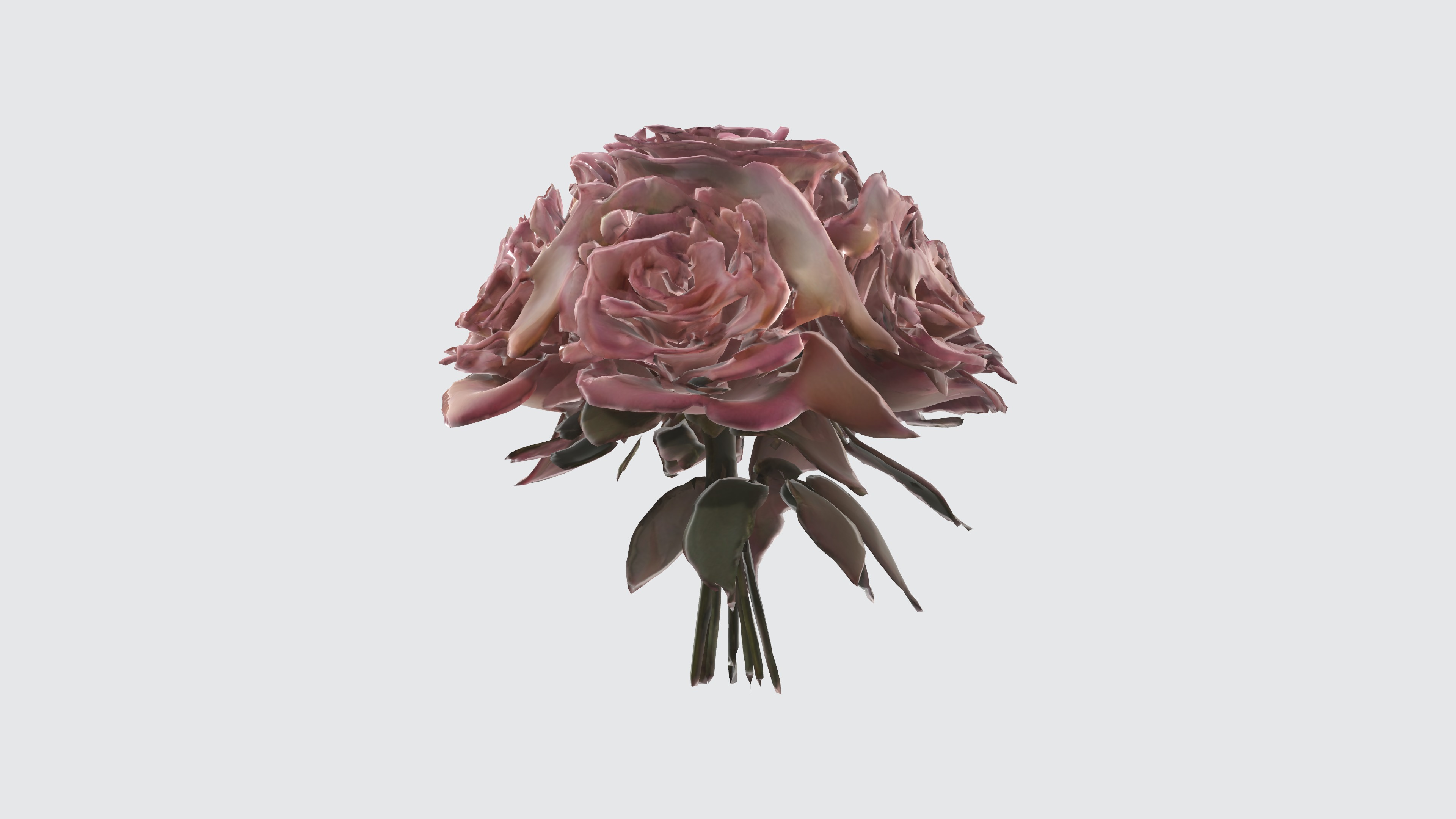 rose flowers Low-poly 3D model_1
