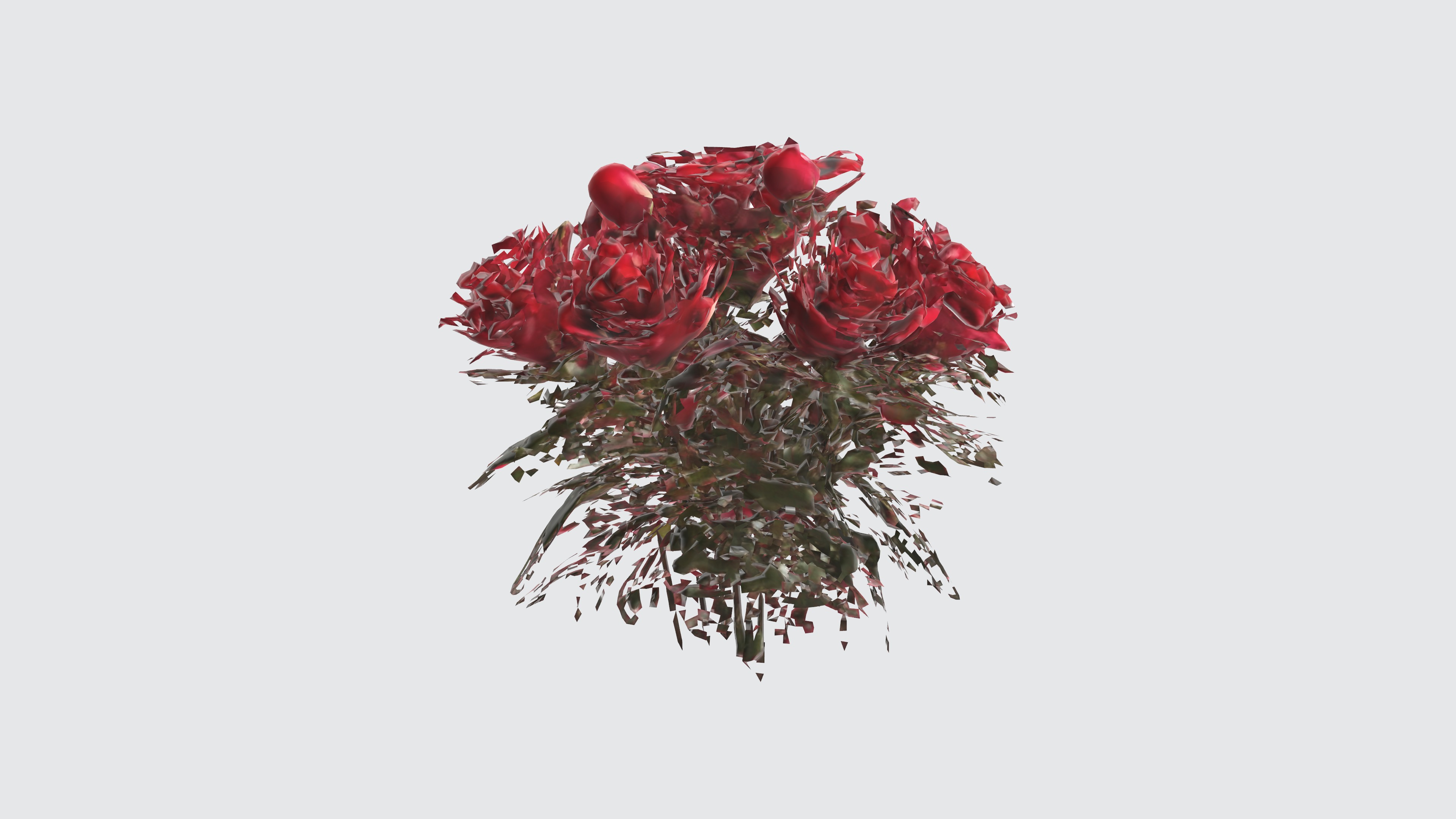 red rose flowers Low-poly 3D model_2