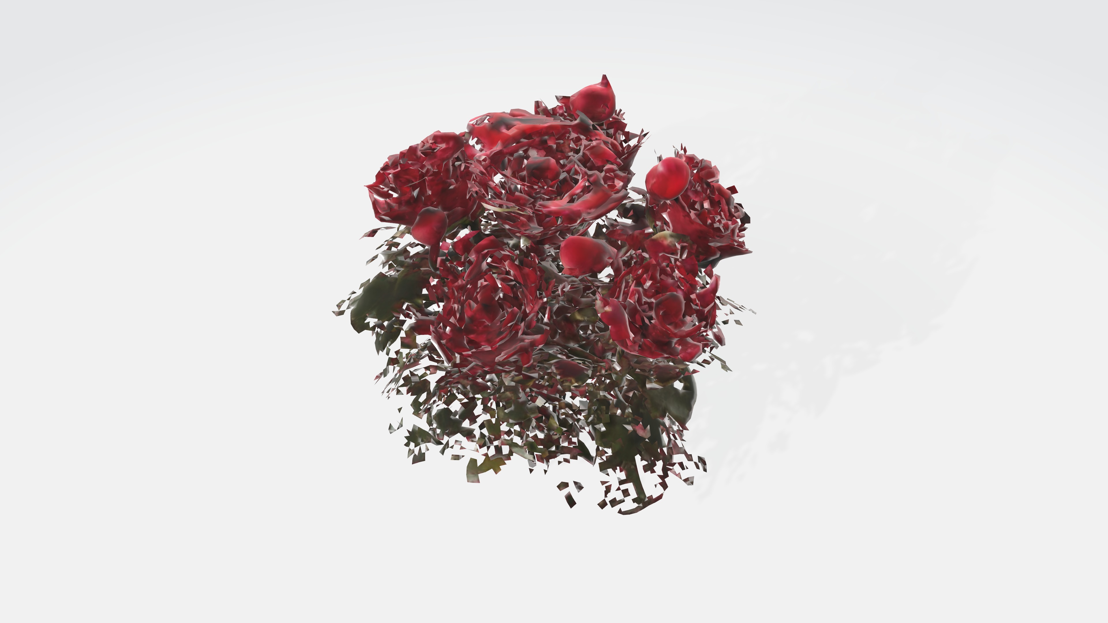 red rose flowers Low-poly 3D model_5