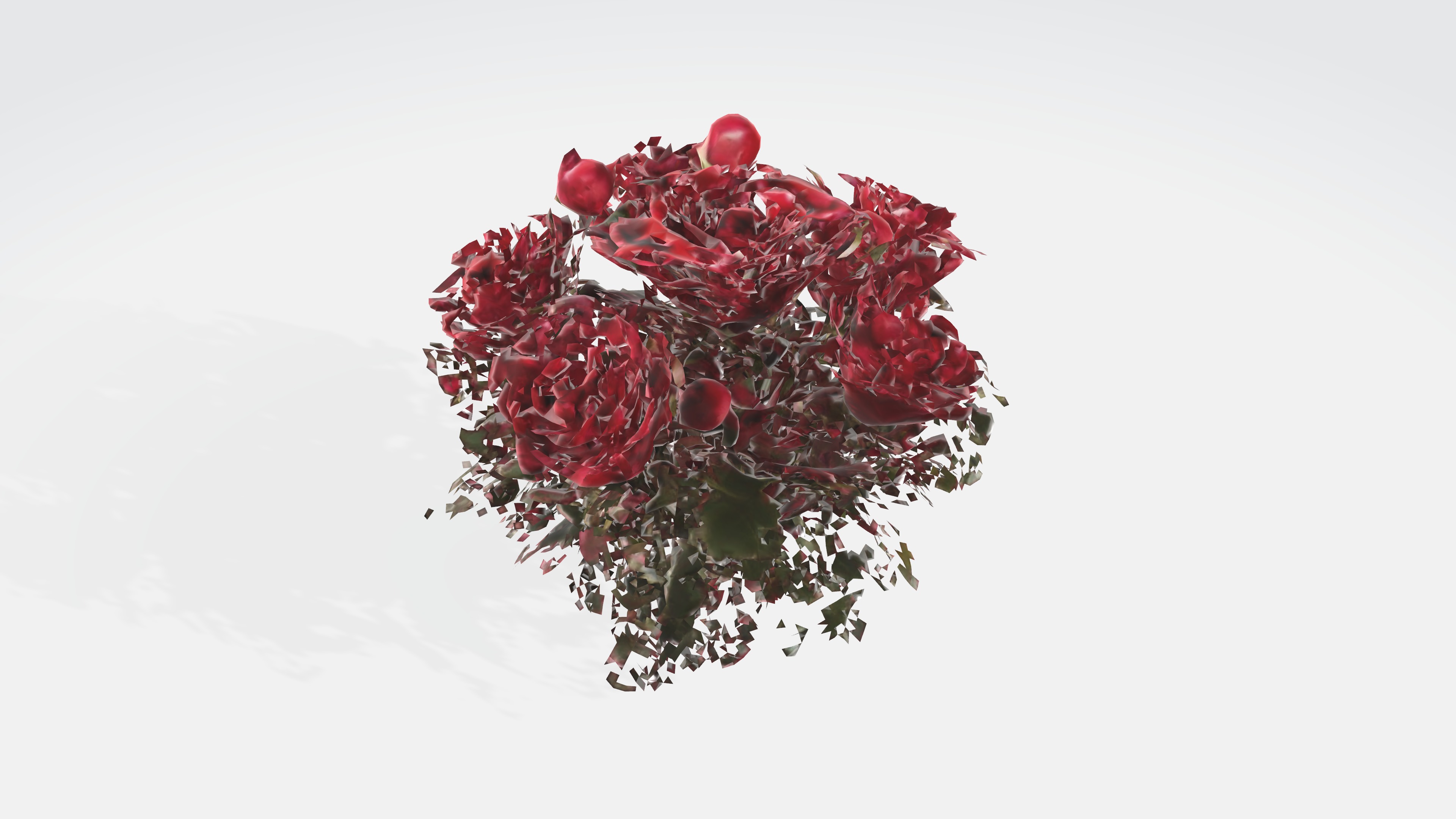 red rose flowers Low-poly 3D model_4