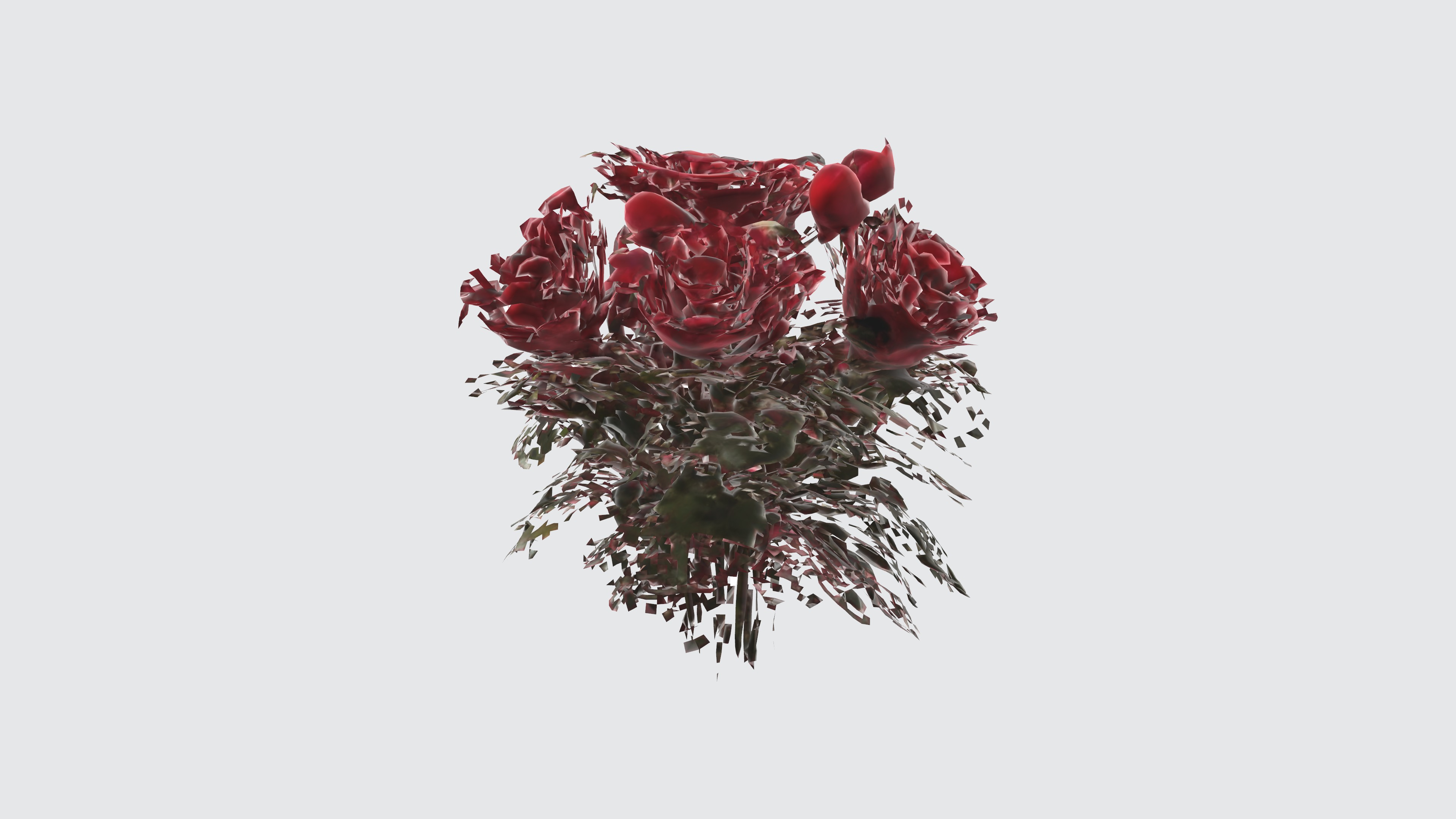 red rose flowers Low-poly 3D model_1