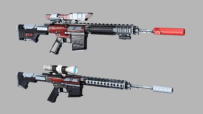 Remington 700 Game Sniper Rifle Low-poly 3D model Low-poly 3D model