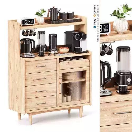 Kitchen Set and Wood Sideboard