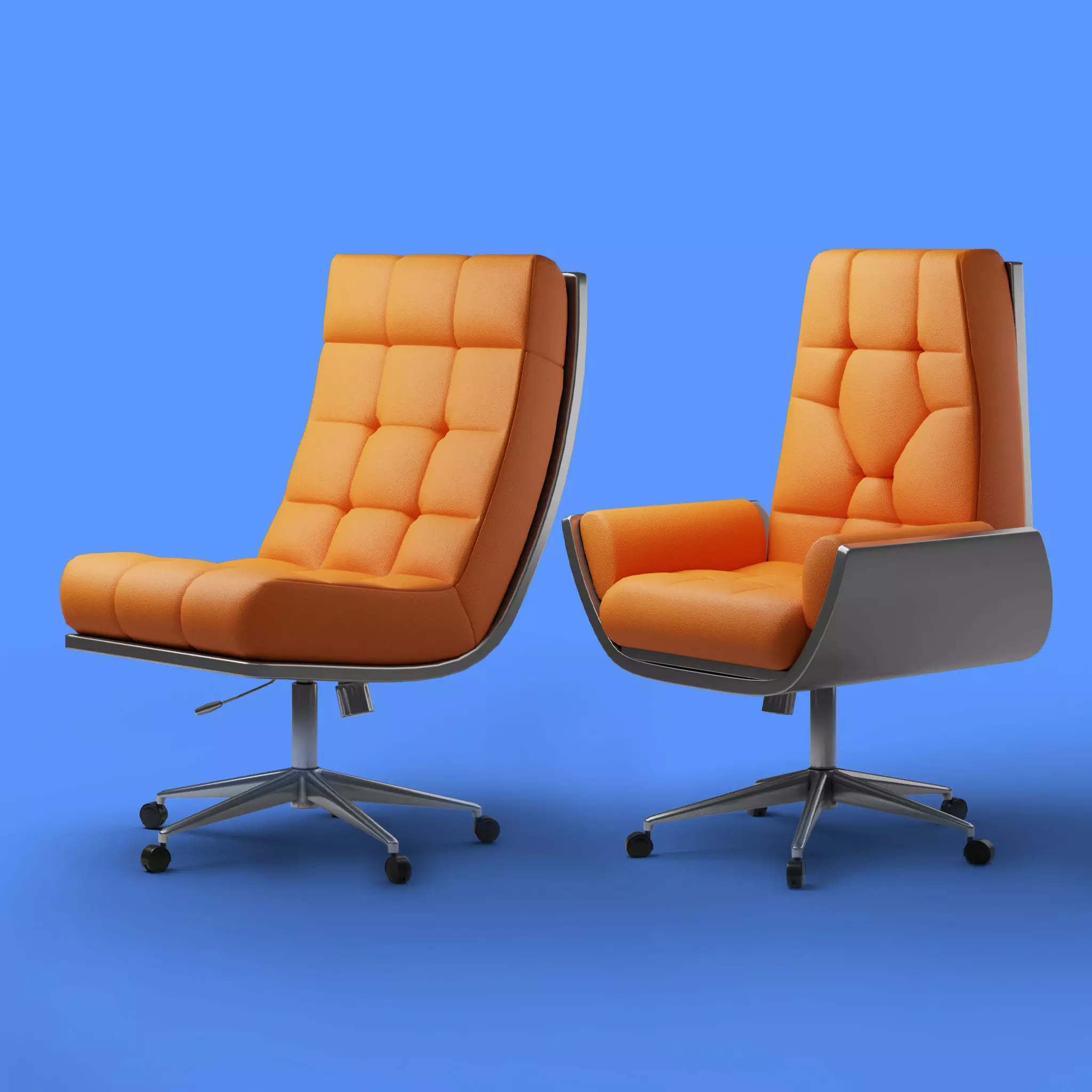 Luxury and Futuristic modern relaxing leather chair  Low-poly 3D model_0