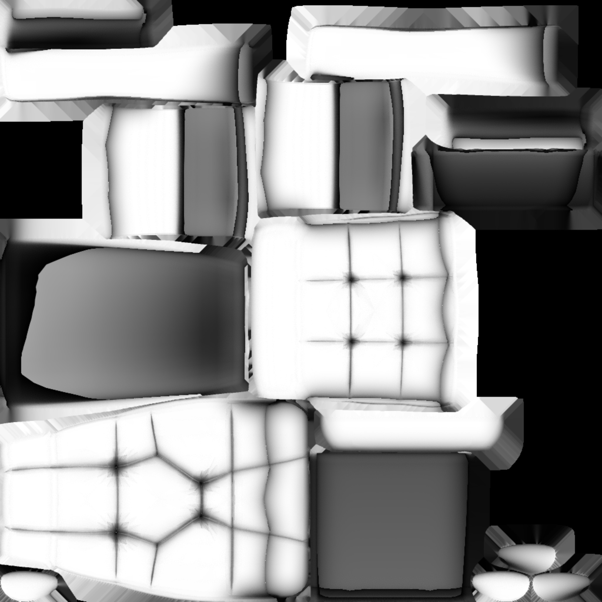 Luxury and Futuristic modern relaxing leather chair  Low-poly 3D model_9