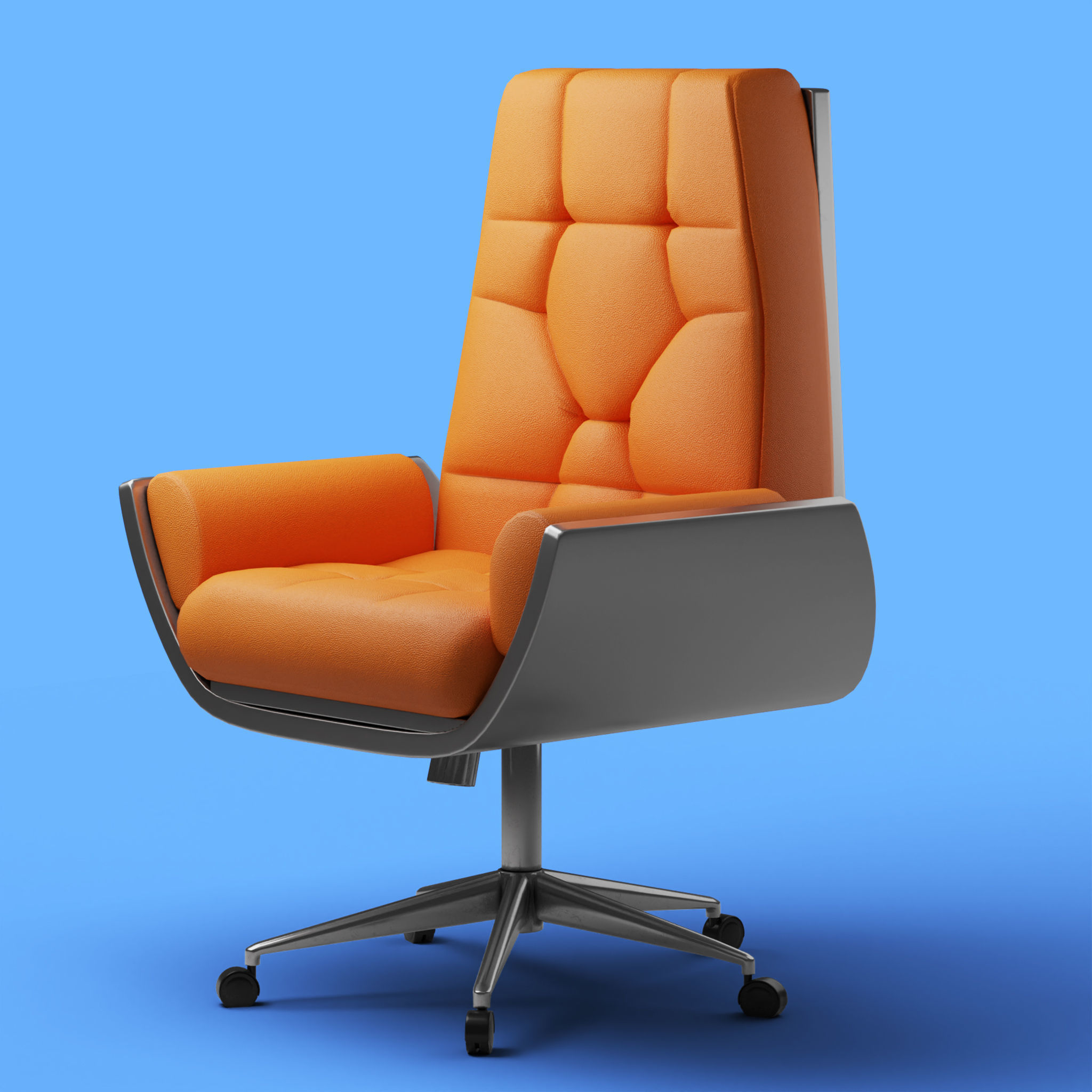 Luxury and Futuristic modern relaxing leather chair  Low-poly 3D model_3