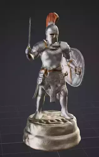 Medieval warrior statue