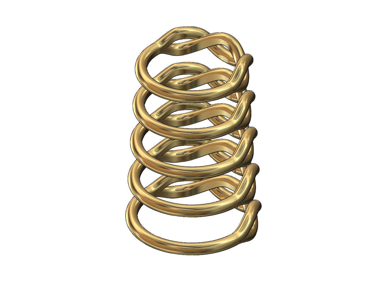 Twisted overlapping knot link ring US sizes 6to10 3D print model_4