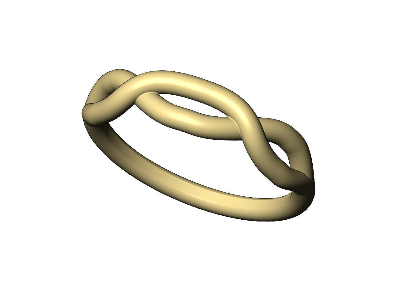 Twisted overlapping knot link ring US sizes 6to10 3D print model_7