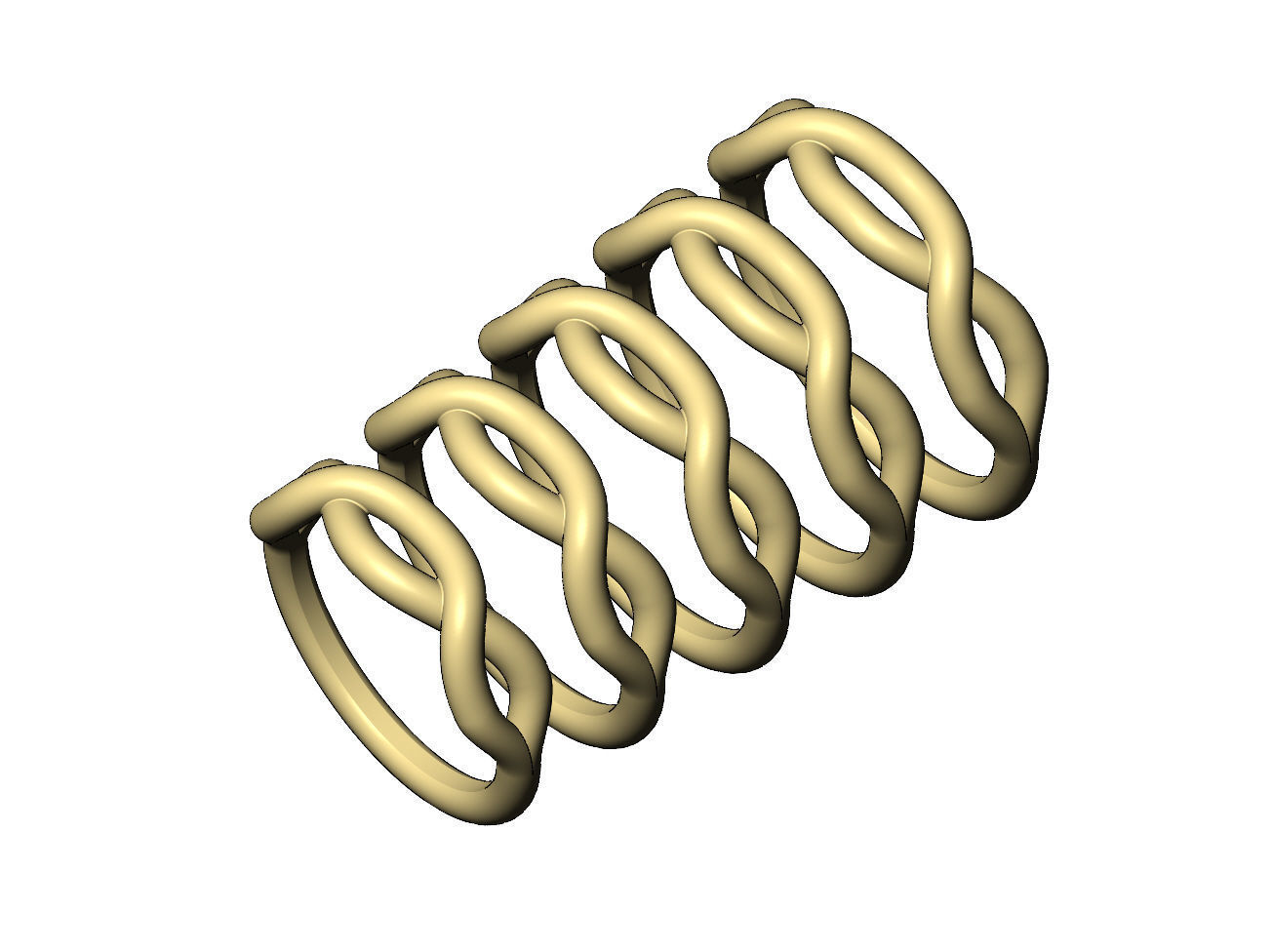 Twisted overlapping knot link ring US sizes 6to10 3D print model_6