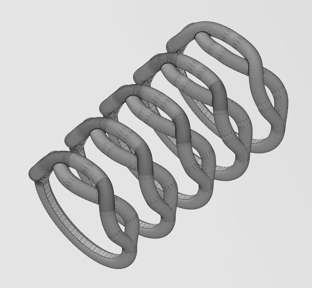 Twisted overlapping knot link ring US sizes 6to10 3D print model_14