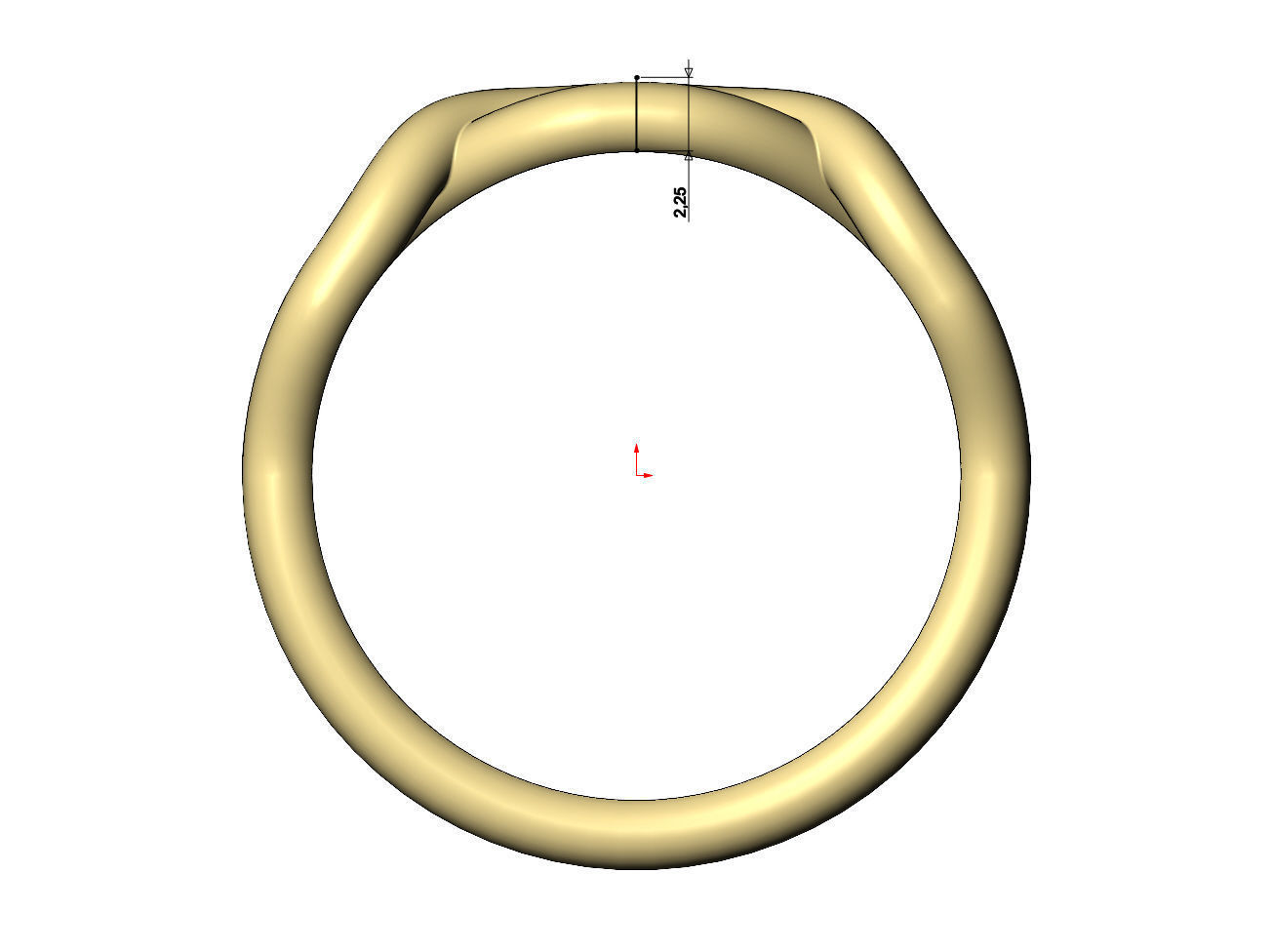 Twisted overlapping knot link ring US sizes 6to10 3D print model_8